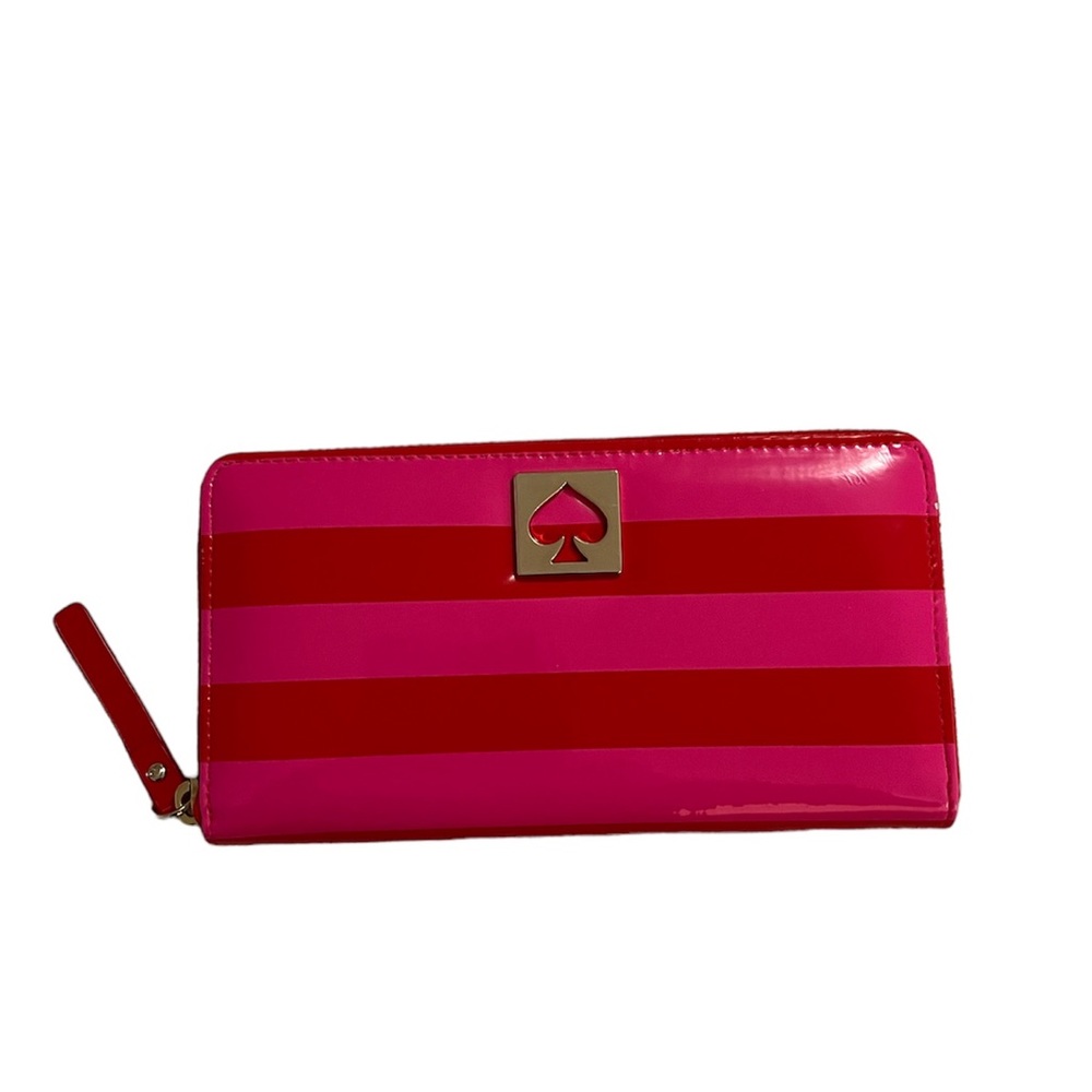 NWT Kate Spade Neda Accordion Zip Around Wallet in Pink/Red